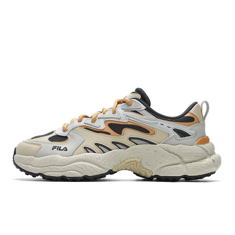 FILA Fern Anti-Slip Wear-Resistant Low-Top Casual Shoes Men's Birch Silver/Horn Bread Brown