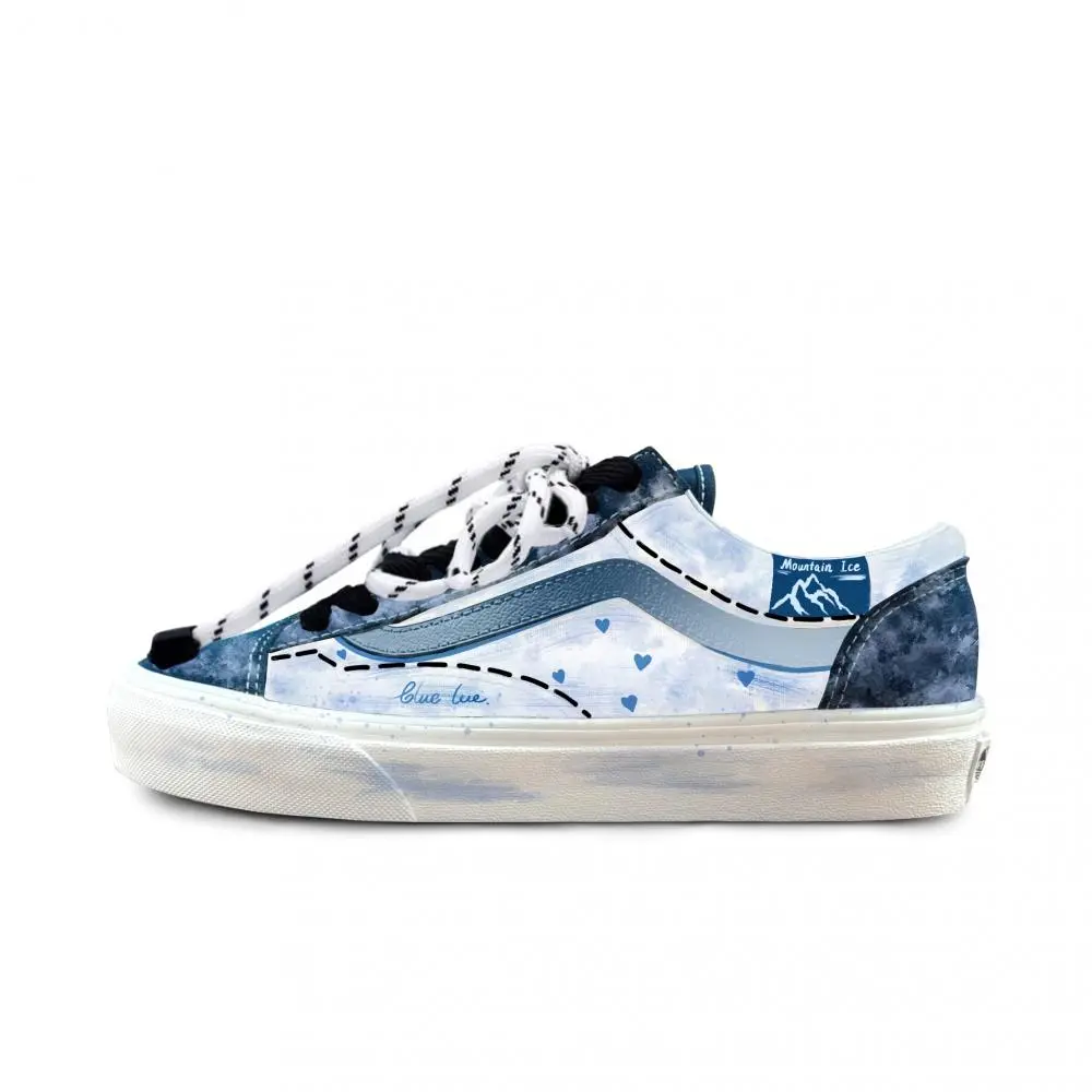 Vans Style 36 Anti Slip Wear Resistant Low Top Skateboard Shoes Unisex Blue White