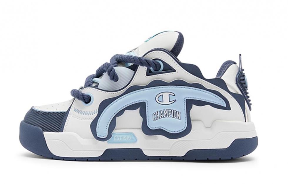 Champion TronSkateV1 Low Top Skateboard Shoes Men's Milk White/Glacier Blue