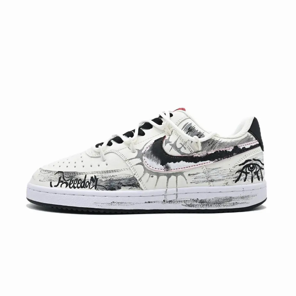 Nike Court Vision 1 Gray Elephant Abrasion Resistant Low top Skateboard Shoes Men's Light Gray