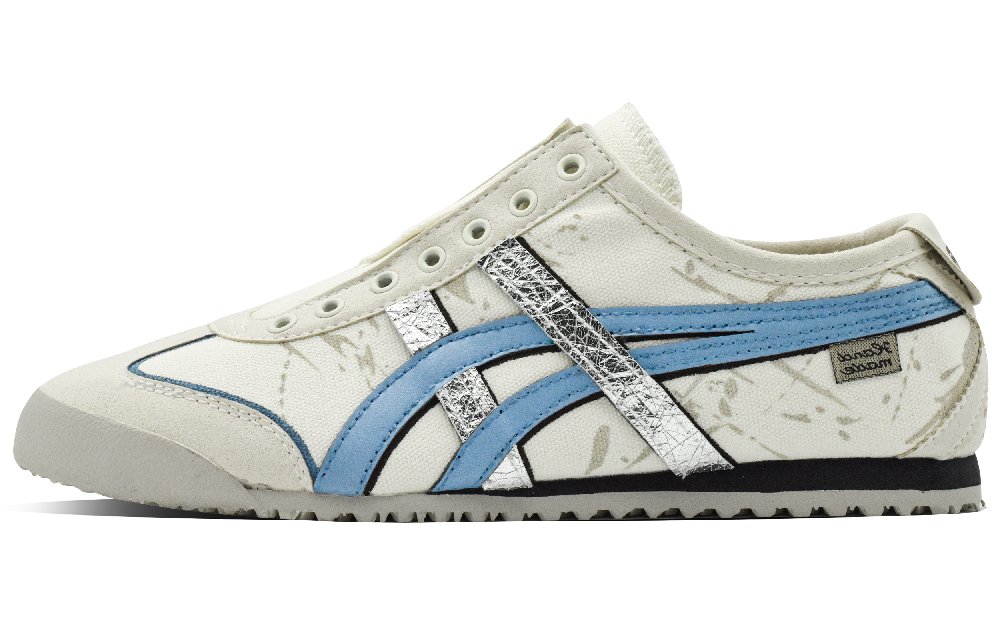Onitsuka Tiger MEXICO 66 String Resonance Anti Slip Wear Resistant Low Top Casual Shoes Unisex Beige Blue