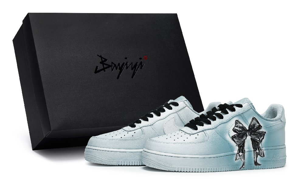 Nike Air Force 1 LOW 811 Manufacturing JK Girlish Blue, Special Shoe Box Low Top Skateboard Shoes GS Blue Black