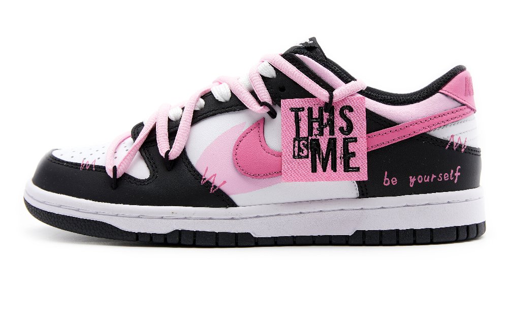 Nike Dunk Low-Top Skateboard Shoes GS Black Pink