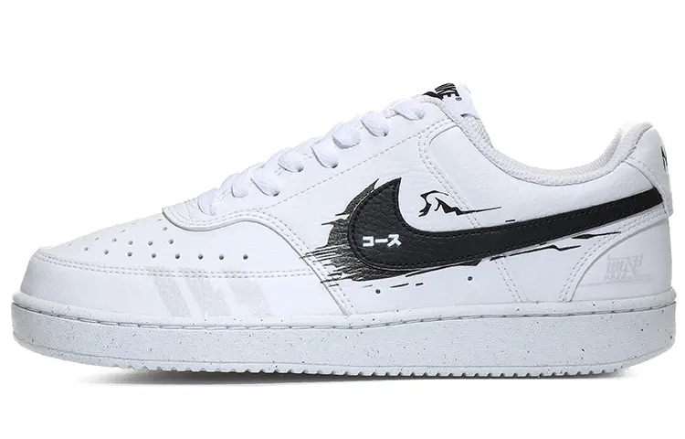Nike Court Vision Low top Skateboard Shoes Men's White Black