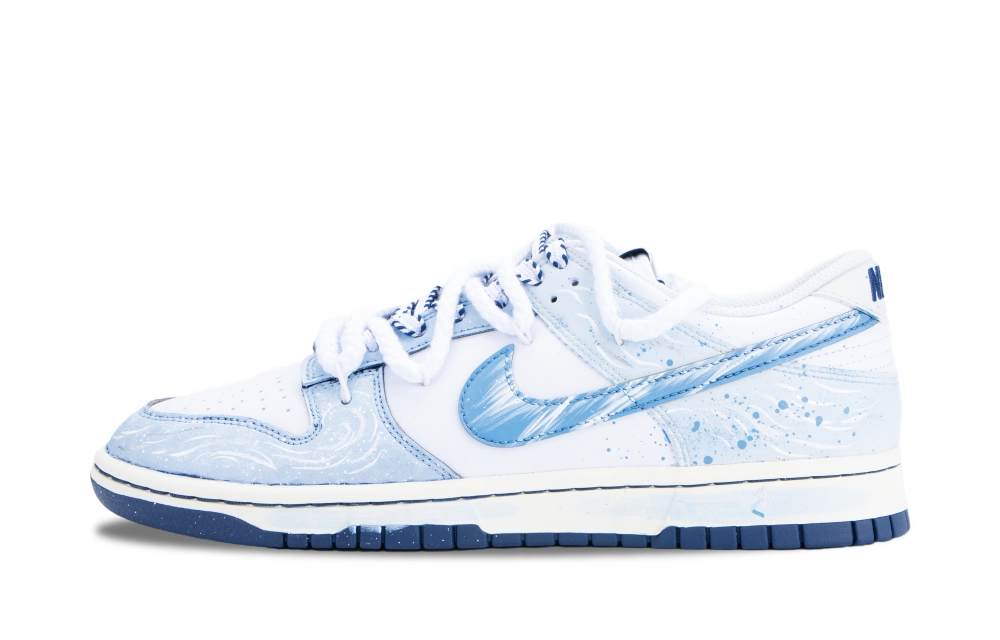 Nike Dunk Whispering Dusty Blue Abrasion Resistant Low top Skateboard Shoes Men's White Blue