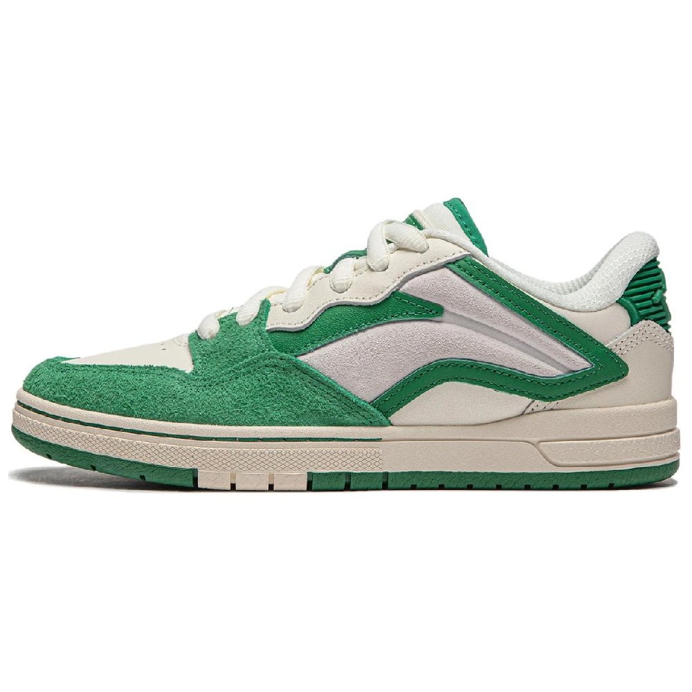 LiNing Wave PROS Cushioning, Wear Resistant Low Top Skateboard Shoes Women's White Green