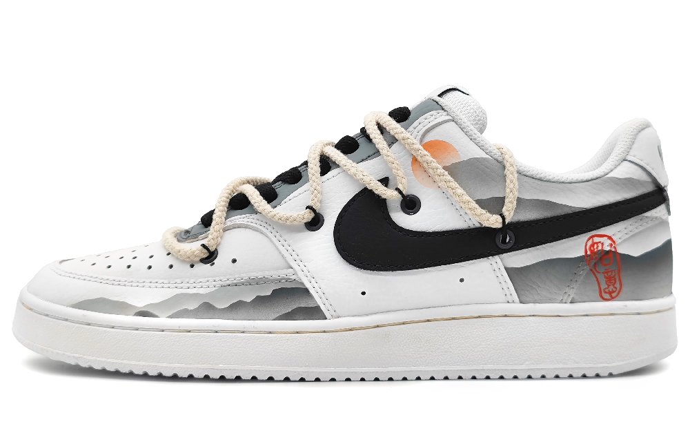 Nike Court Vision 1 Skateboard Shoes Men Low-Top White/Black