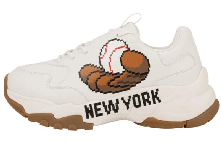 MLB Big Ball Chunky Glove New York Yankees Anti-Slip Wear-Resistant Low-Top Chunky Sneakers Unisex Ivory White