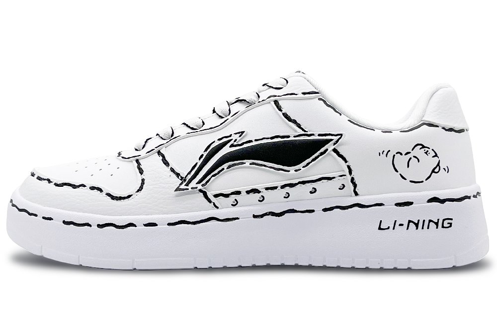 LiNing Sports Life Collection Abrasion Resistant Slip Resistant Low Top Skateboard Shoes Women's White Black