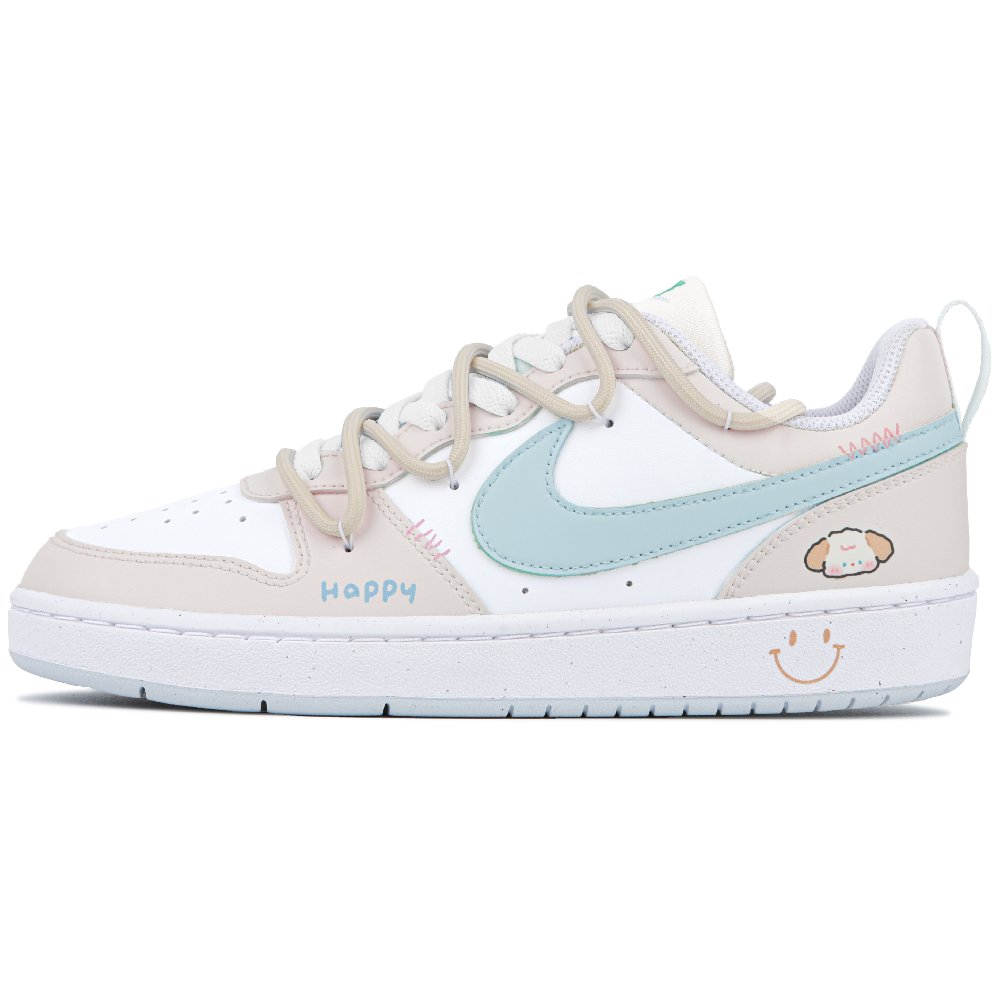 Nike Court Borough Low Pineapple Bear 3 Anti-Slip Wear-Resistant Low-Top Skateboard Shoes GS Light Yellow