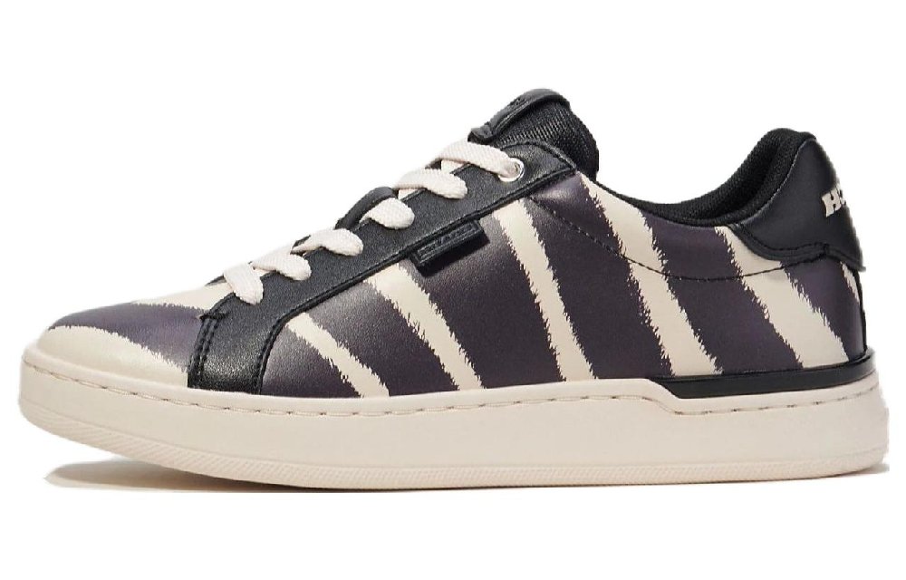 COACH Lowline Low-Top Skateboard Shoes Women's Zebra Color