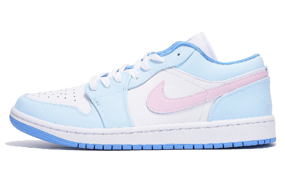Jordan Air Jordan 1 Anti-Slip And Wear-Resistant Coverage Low-Top Vintage Basketball Shoes Women's Sky Blue