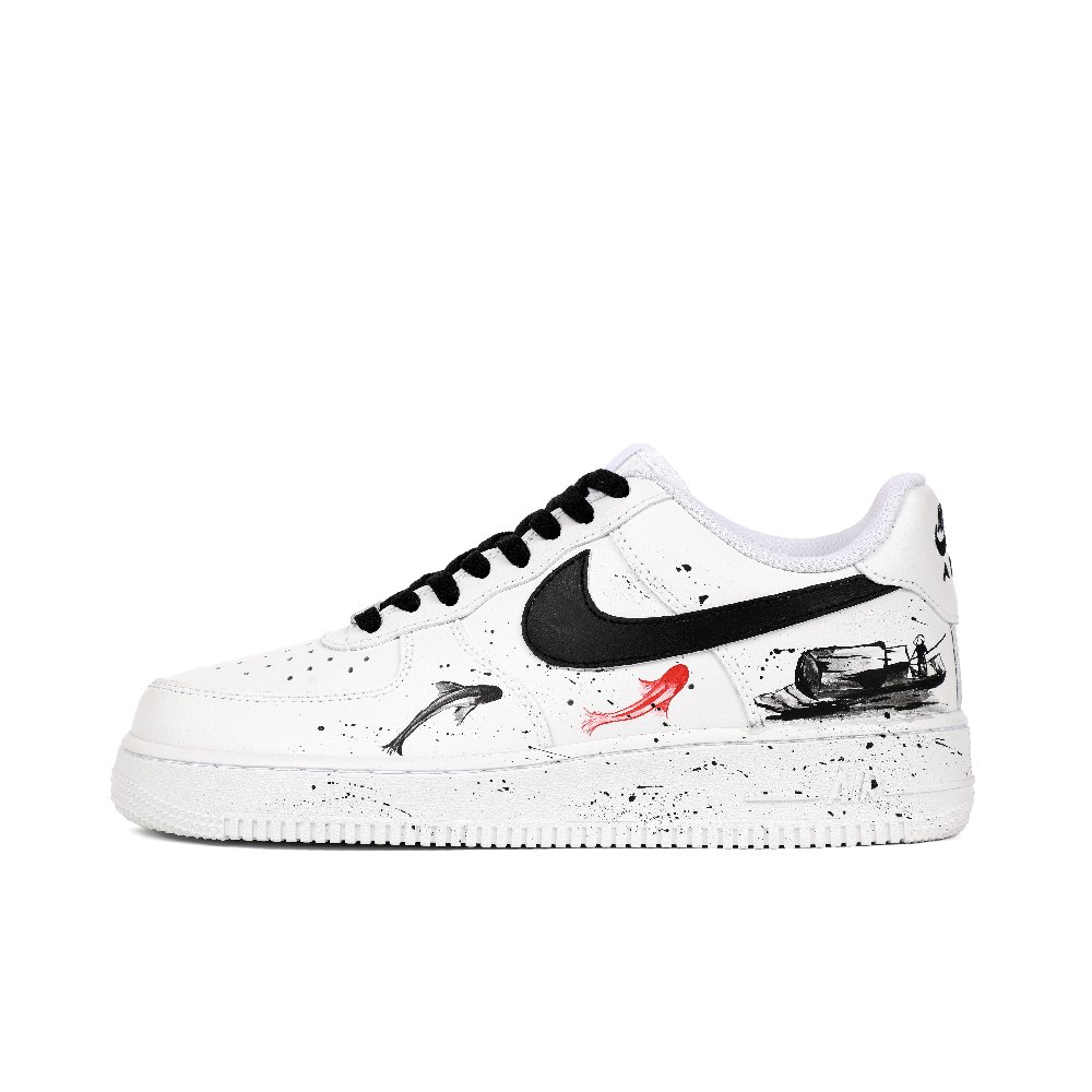 Nike Air Force 1 Anti-Slip Wear-Resistant Low-Top Skateboard Shoes Men Black White