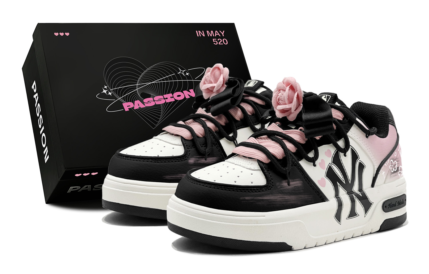 MLB Chunky Liner Skateboard Shoes Unisex Low-Top Pink