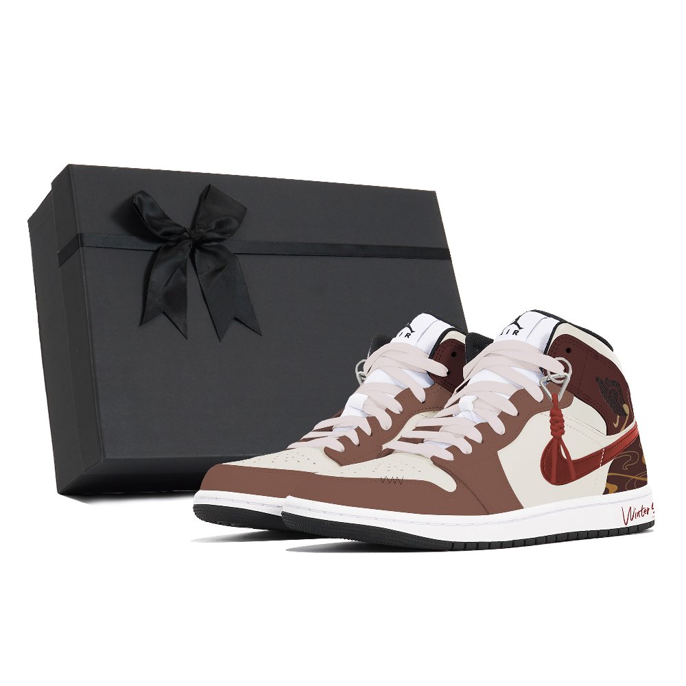 Jordan Air Jordan 1 Cushioning Mid-Top Vintage Basketball Shoes Men's Deep Red