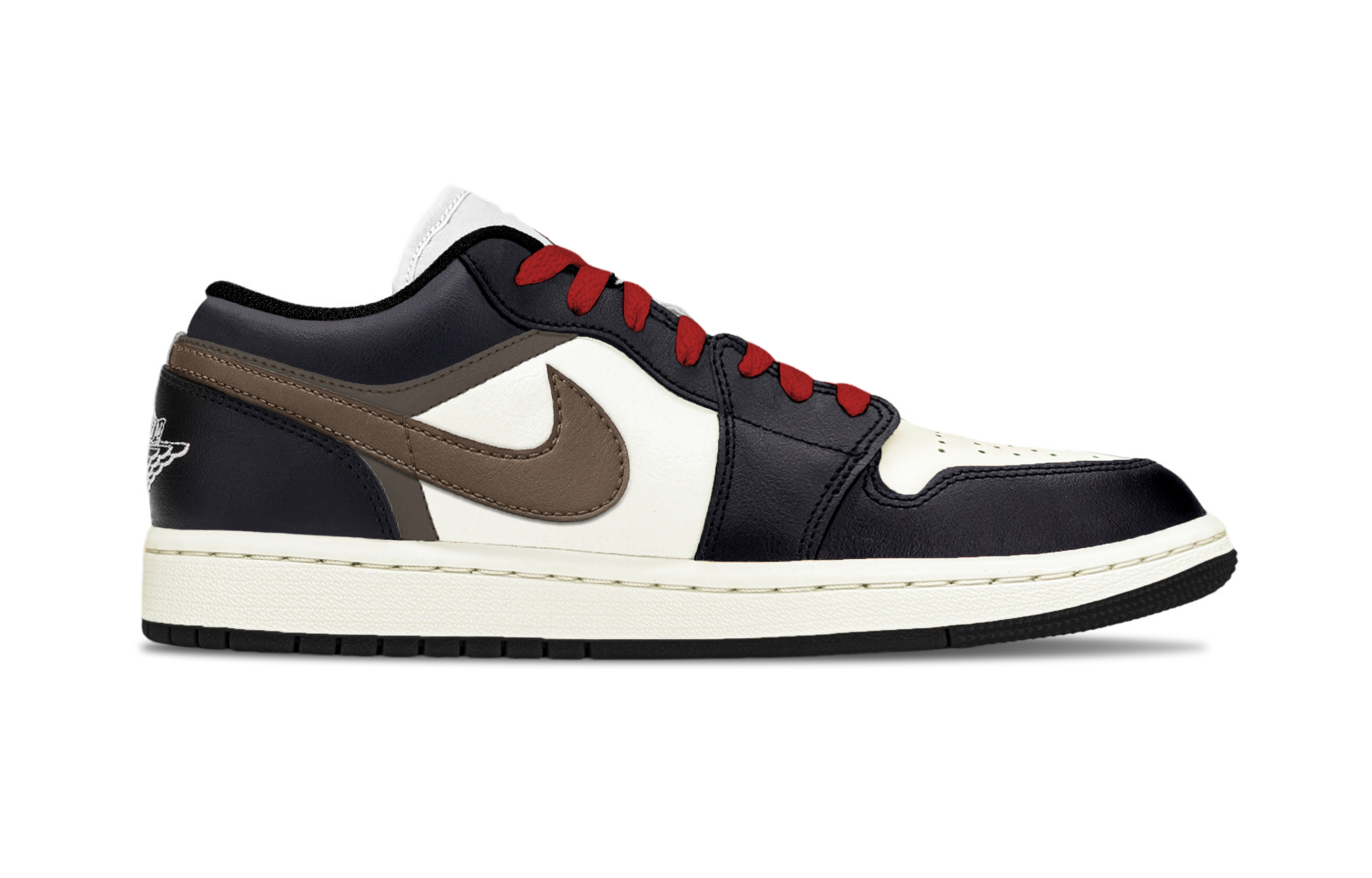 Jordan Air Jordan 1 Desert Man Support Low top Vintage Basketball Shoes Unisex Brown Black
