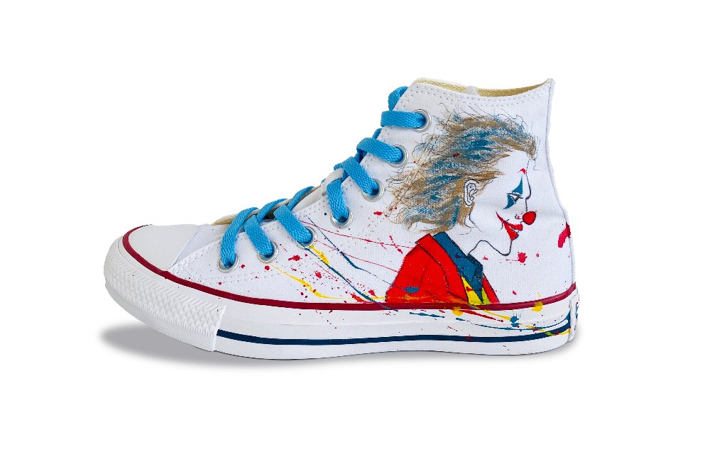 Converse All Star The Love Story Of The Joker Breathable Lightweight High-Top Canvas Shoes Unisex White
