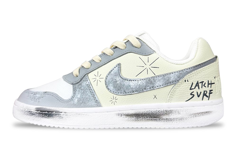 Nike EBERNON Tobacco Rice Light Abrasion Resistant Low Top Skateboard Shoes Unisex Gray Yellow