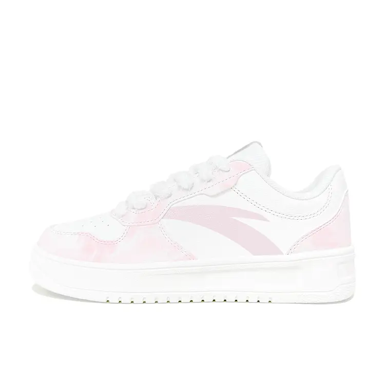 Anta Relaxed Slip Resistant, Abrasion Resistant, Lightweight Low top Skateboard Shoes Unisex Pink