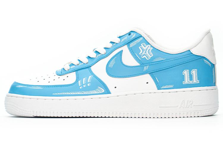 Nike Air Force 1 Anti Slip Wear Resistant Low Top Skateboard Shoes Men's Carolina Blue