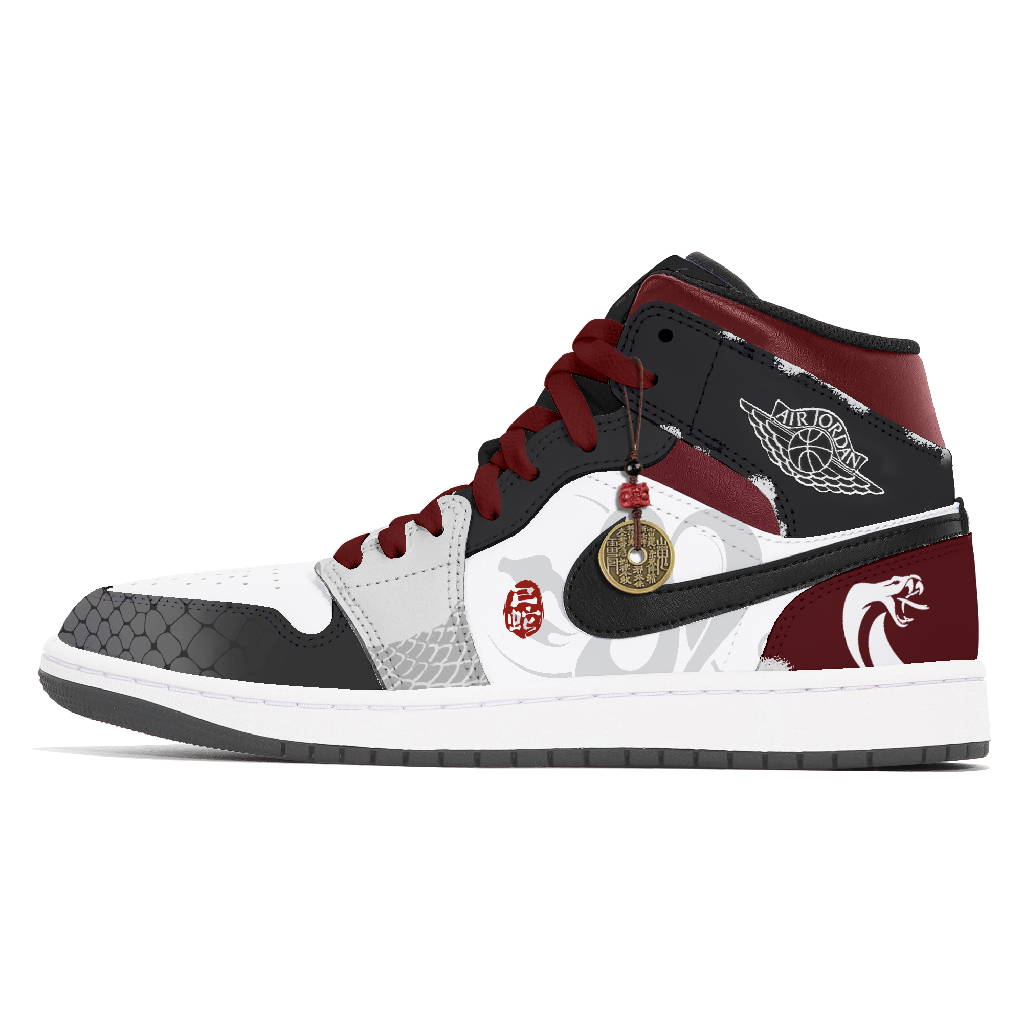 Jordan Air Jordan 1 Joy Lemon Abrasion-Resistant Mid-Top Vintage Basketball Shoes Unisex Black Red купить в интернет-магазине Yoocart с быстрой доставкой по России.