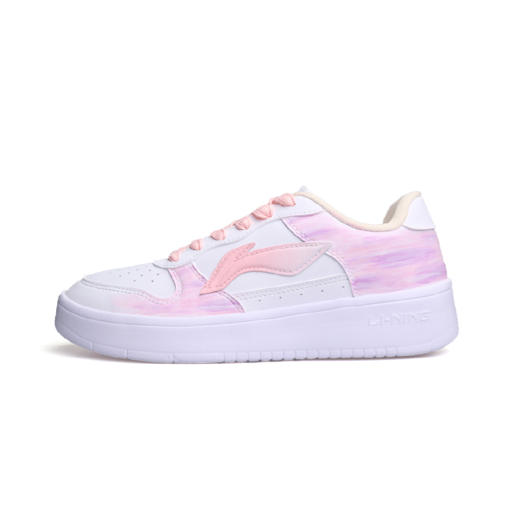 LiNing Pontoon Boats Slip Resistant, Abrasion Resistant, Lightweight Low Top Skateboard Shoes Women's Purple Pink