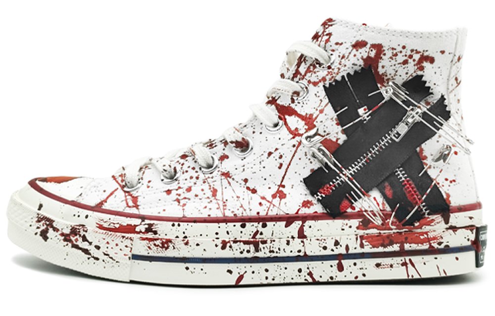 Converse 1970s Chuck Taylor Anti-Slip Wear-Resistant Breathable Lightweight High-Top Canvas Shoes Unisex White Red