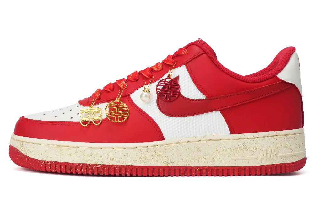 Nike Air Force 1 Anti-Slip And Wear-Resistant Breathable Low-Top Skateboard Shoes Unisex Red