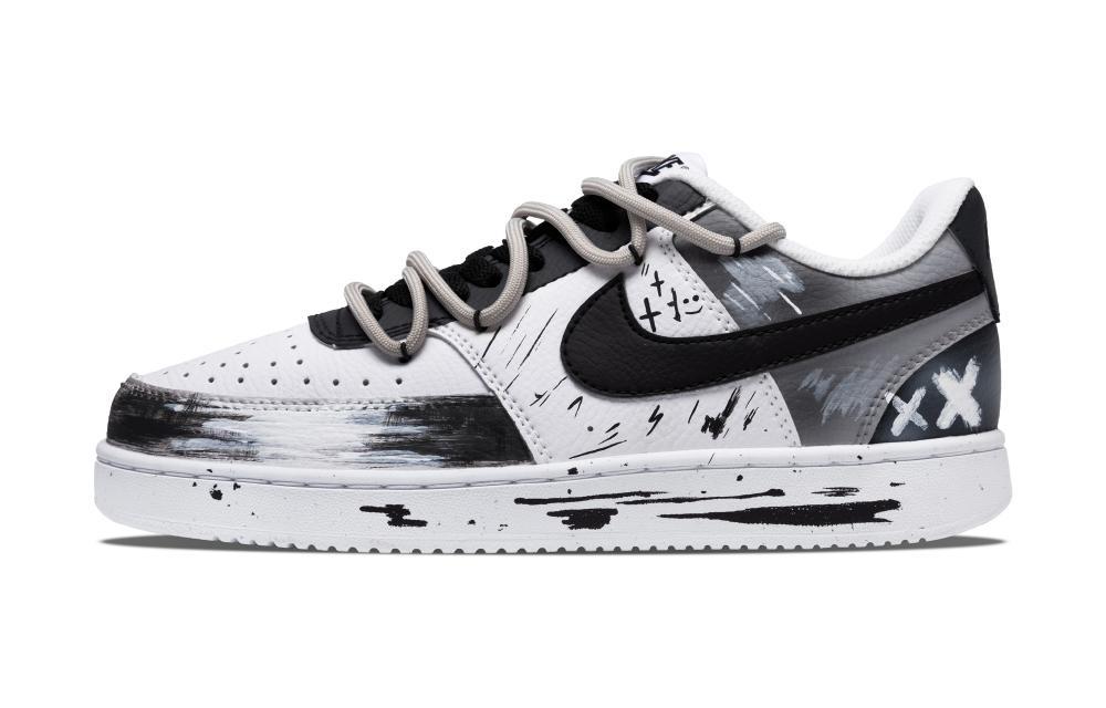 Nike Court Vision 1 Dark World Slip-Resistant Cushioning Low-Top Skateboard Shoes Men's Black Gray