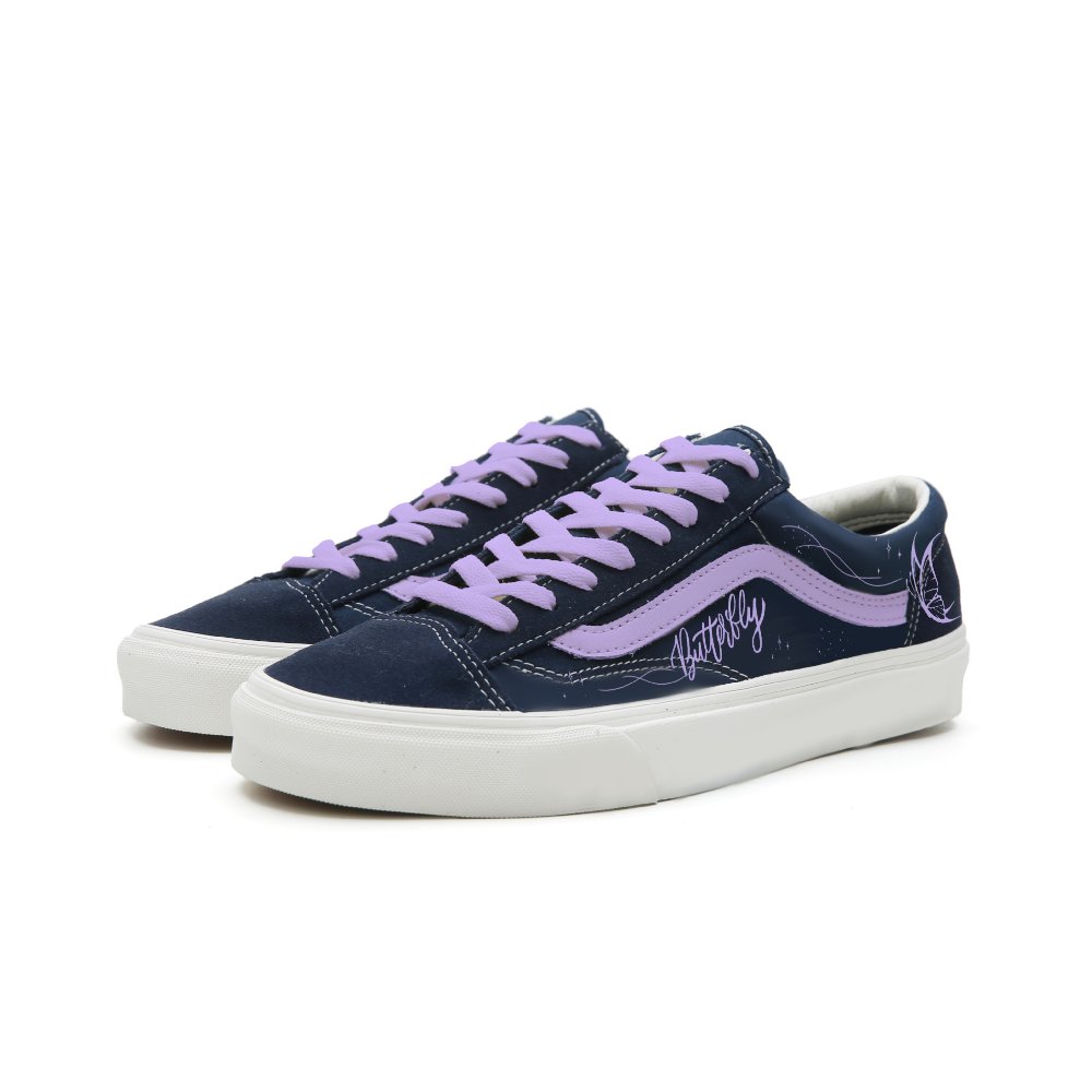 Vans Style 36 Lightweight And Breathable Low Top Skateboard Shoes Unisex Black Purple