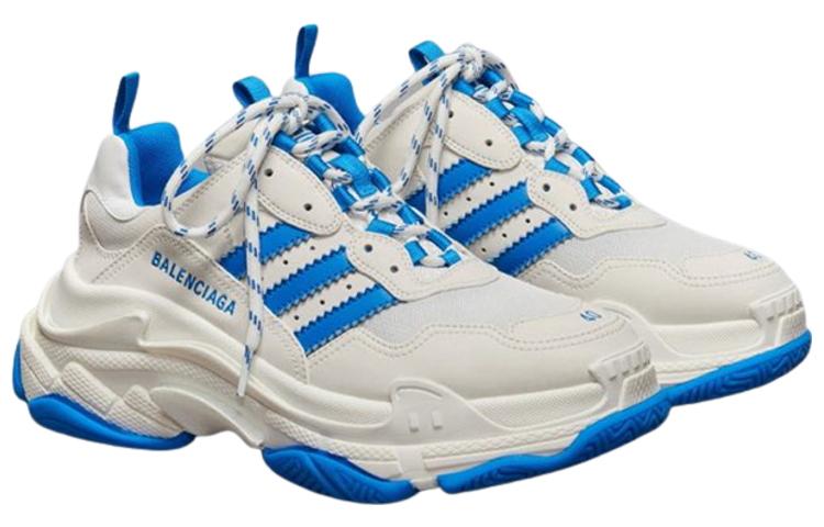 Balenciaga X Adidas Triple S White Blue