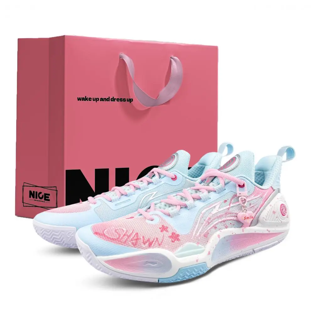 LiNing Speed 9 Slip Resistant, Abrasion Resistant, Rebound Resistant Low Top Basketball Shoes Men's Light Blue