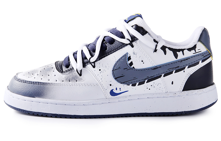 Nike Court Vision 1 Low-Top Skateboard Shoes Men's Navy Blue Gray