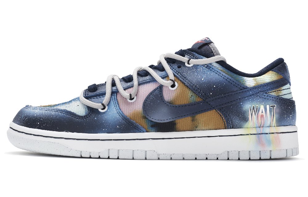 Nike Dunk Retro Low Top Skateboard Shoes Men's Black Blue