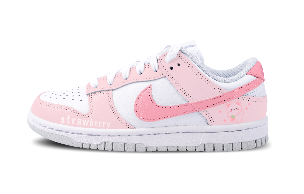 Nike Dunk Skateboard Shoes Women's Low-Top Pink White