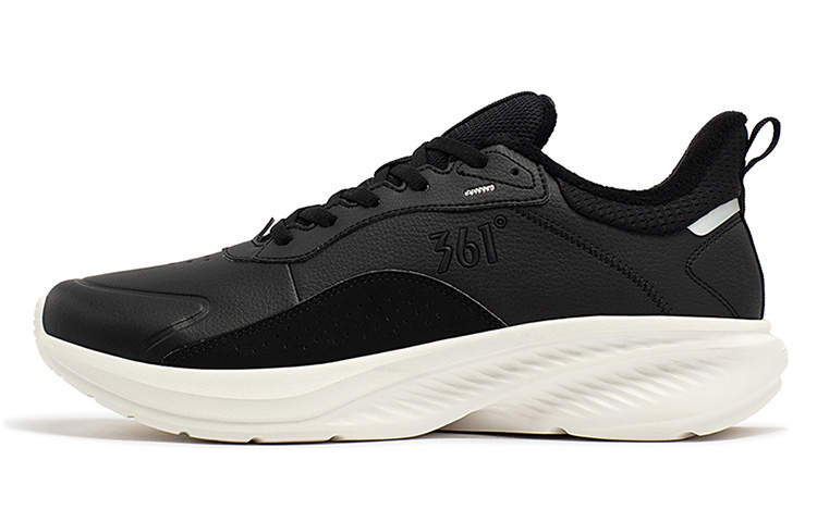 361° Anti-Slip And Wear-Resistant Warm Low-Top Running Shoes Men's Black White