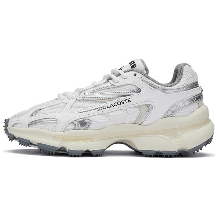 LACOSTE Anti-Slip Wear-Resistant Low-Top Casual Shoes Women's White Gray