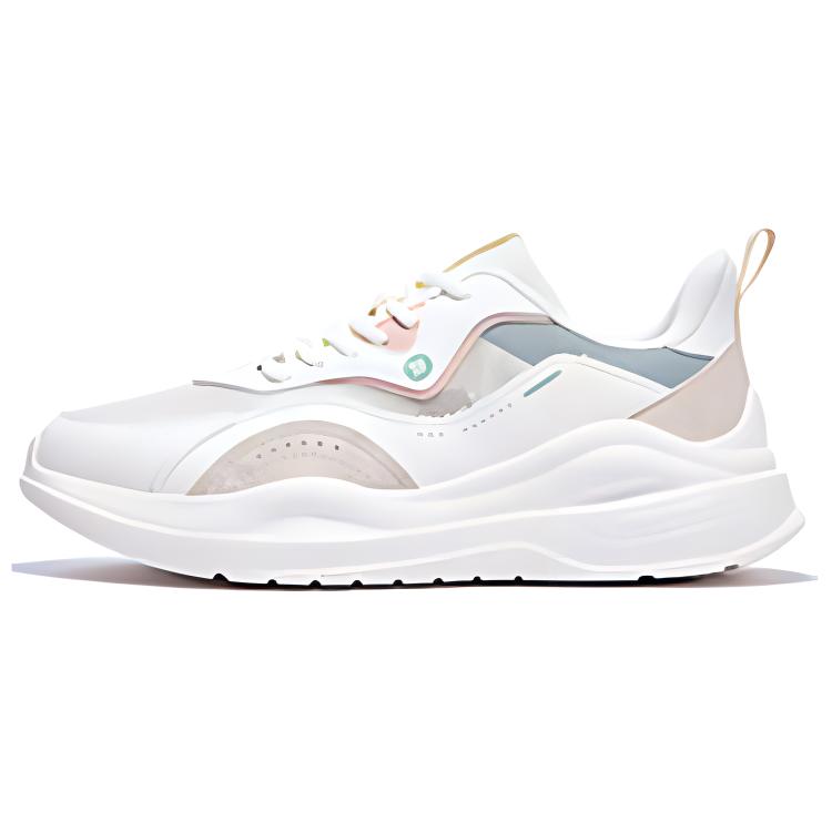 361° Slip-Resistant Breathable Low-Top Sprint Running Shoes Women's White Beige