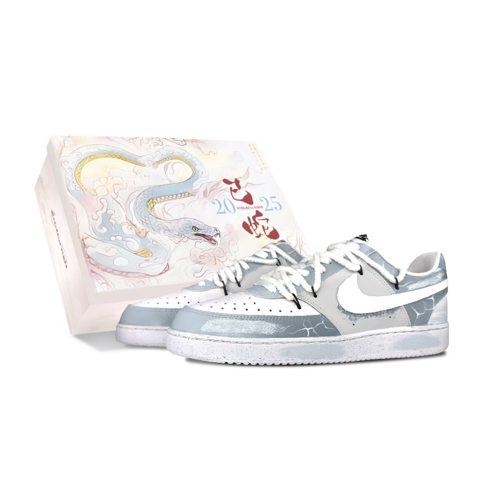 Nike Court Vision 1 Low Top Skateboard Shoes Unisex Gray Cyan