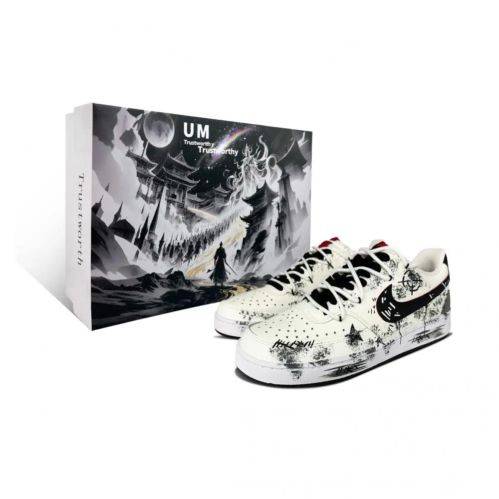 Nike Court Vision 1 Ink Stain Star Coverage Low top Skateboard Shoes Men's Black