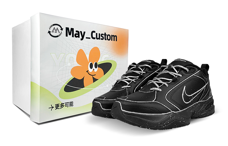 Nike Air Monarch 4 Non-slip Lightweight Low-Top Chunky Sneakers Unisex Black Gray
