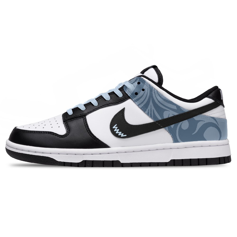 Nike Dunk Ink Blue Tone Cushioning, Wear Resistant Low Top Skateboard Shoes Unisex Blue White Black