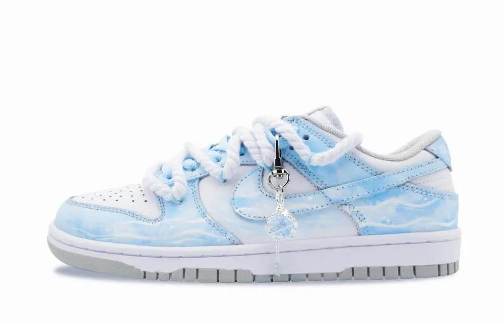 Nike Dunk Cerulean Ocean Cushioning, Wear Resistant Low top Skateboard Shoes Unisex Sky Blue