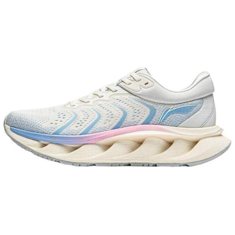 LiNing Cushioning Wear-Resistant Low-Top Casual Running Shoes Men's White Blue