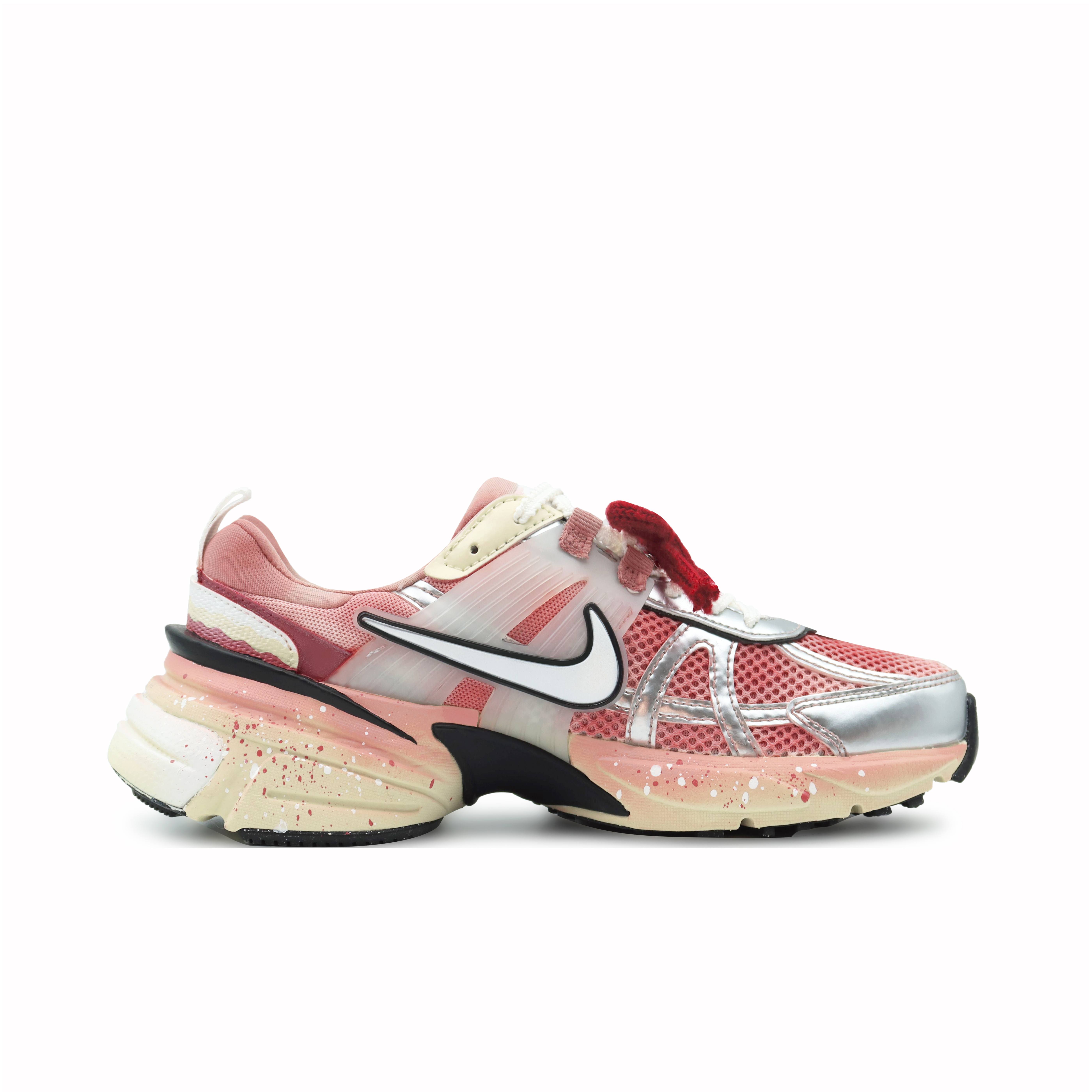 Nike V2K Run Running Shoes Women's Low-Top Red/Silver/White/Yellow/Black