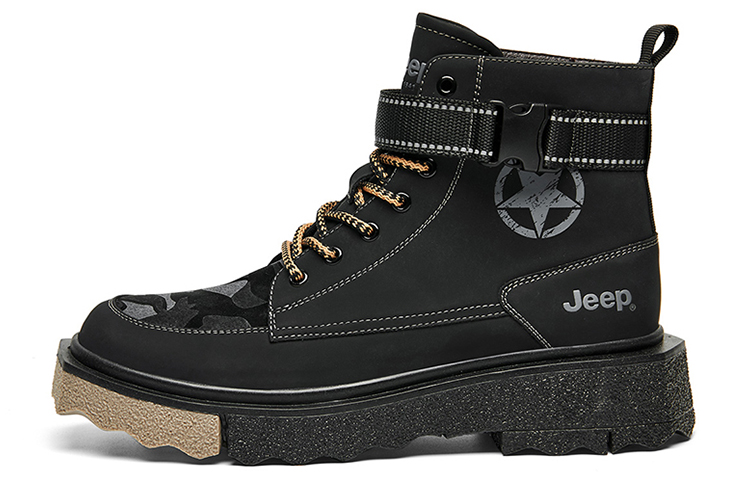 Jeep Martin Boots Men's Black/Gray/Brown