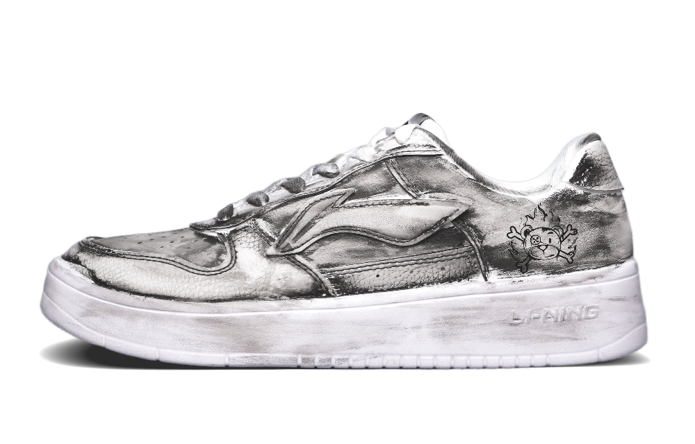 LiNing Pontoon Boats Abrasion Resistant Breathable Height Increasing Low top Skateboard Shoes Men's Gray White