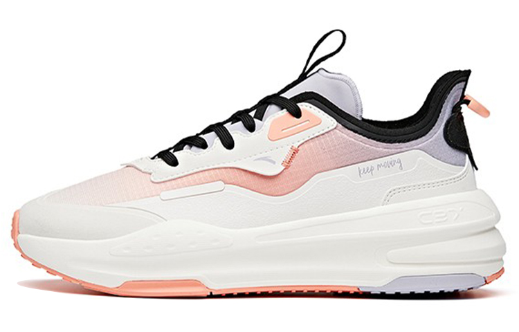Anta Life Collection C37 Anti-Slip Wear-Resistant Low-Top Skateboard Shoes Women's White Pink