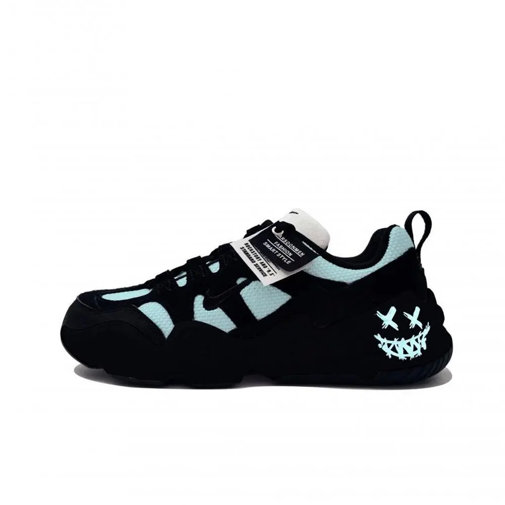 Nike Tech Hera Qingyou Huiying MH Project Abrasion Resistant Low top Casual Shoes Unisex Black Cyan