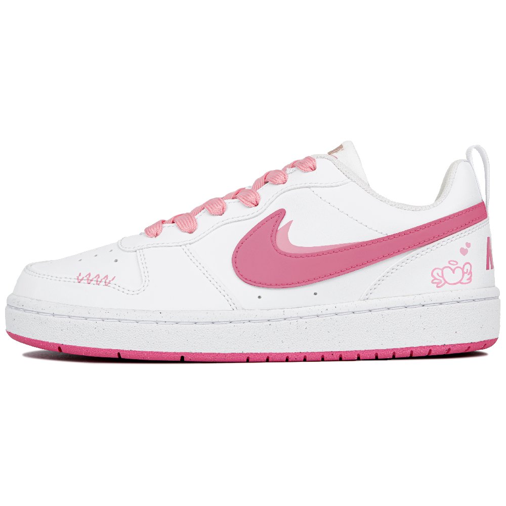 Nike Court Borough Slip-Resistant Low-Top Skateboard Shoes GS White Pink